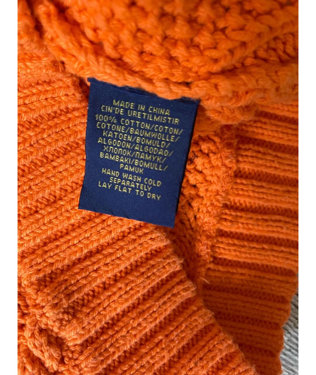 POLO RALPH LAUREN Оранжевый хлопковый джемпер / свитер, фото 5