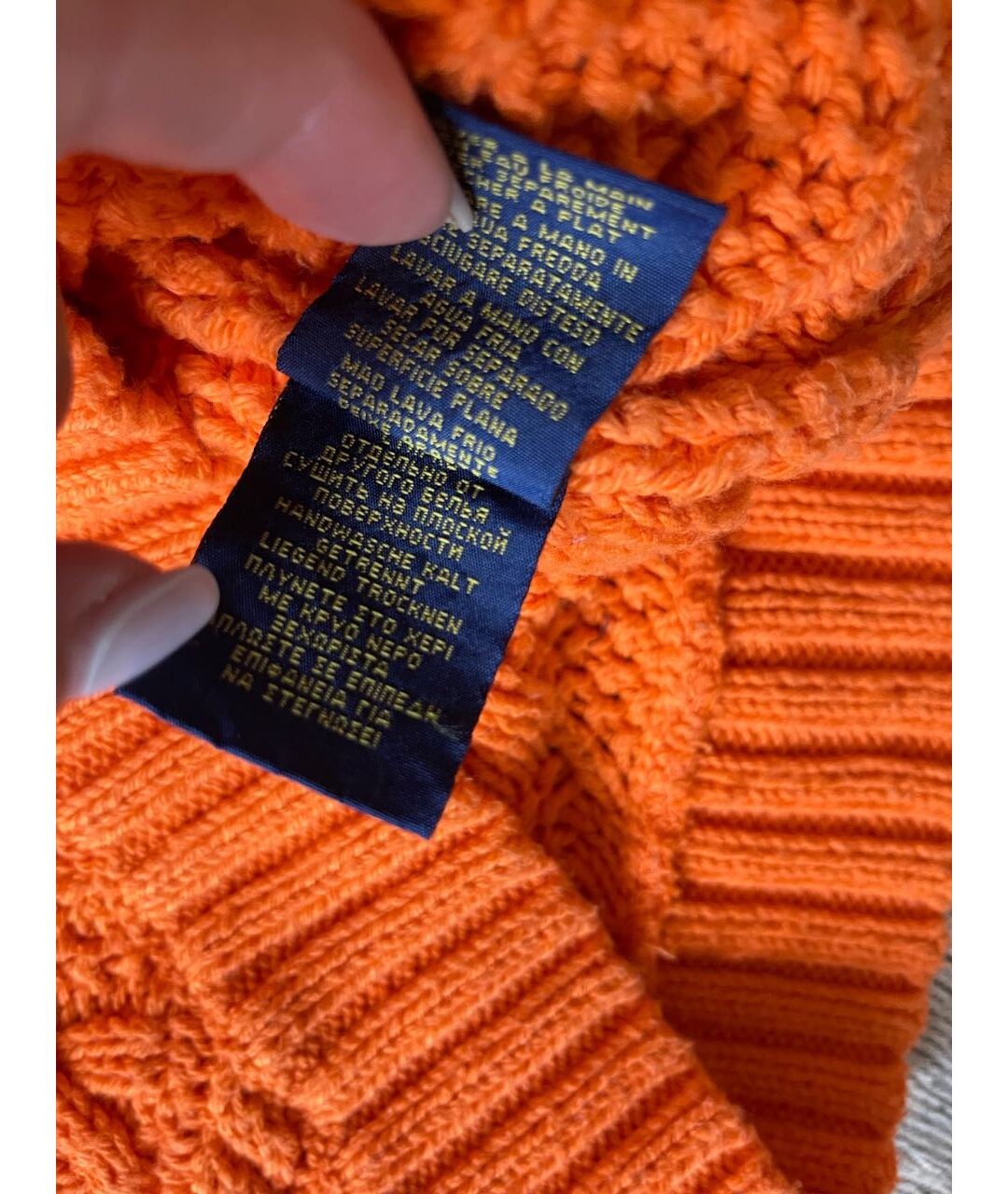 POLO RALPH LAUREN Оранжевый хлопковый джемпер / свитер, фото 4