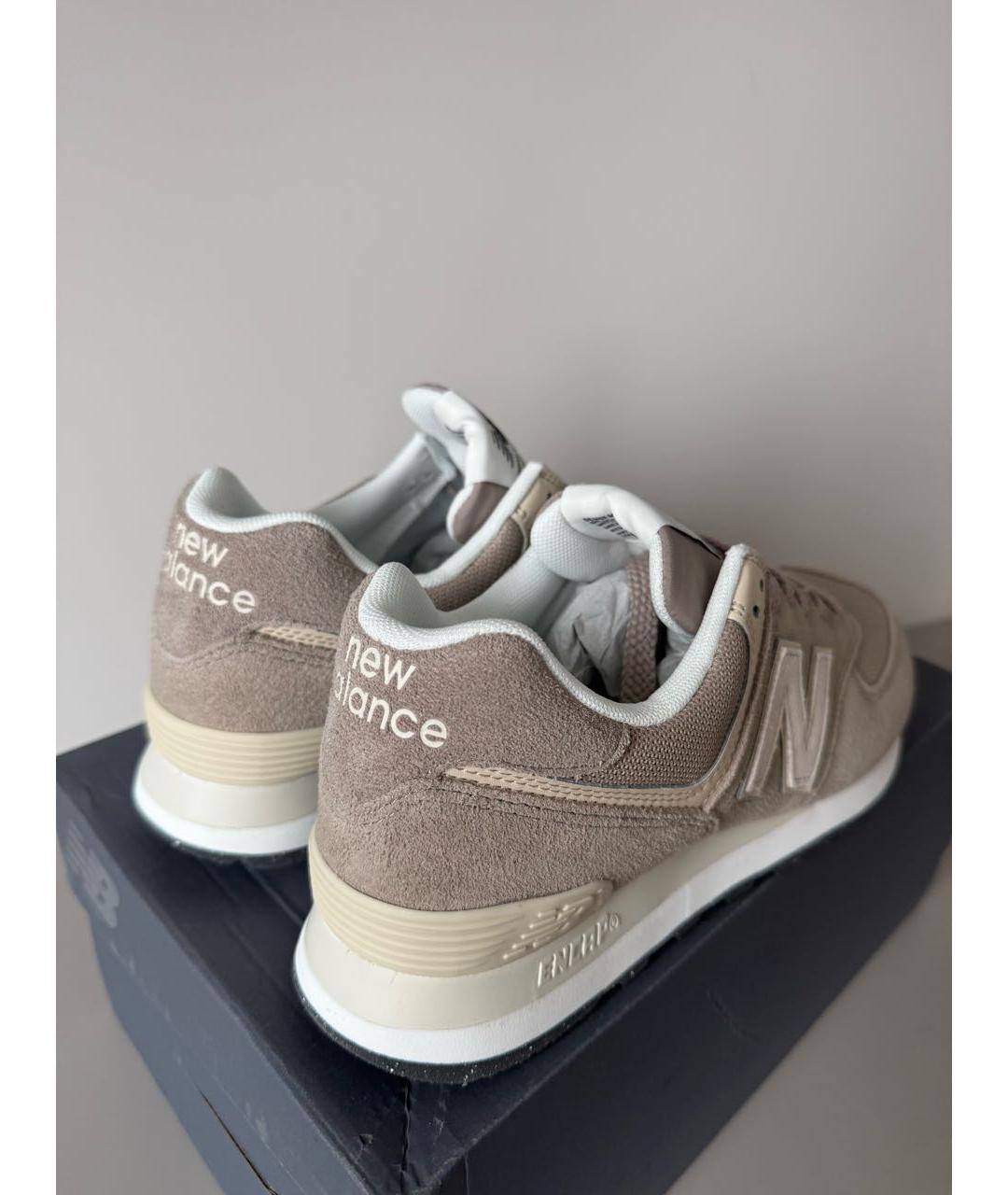 NEW BALANCE Бежевые замшевые кроссовки, фото 4