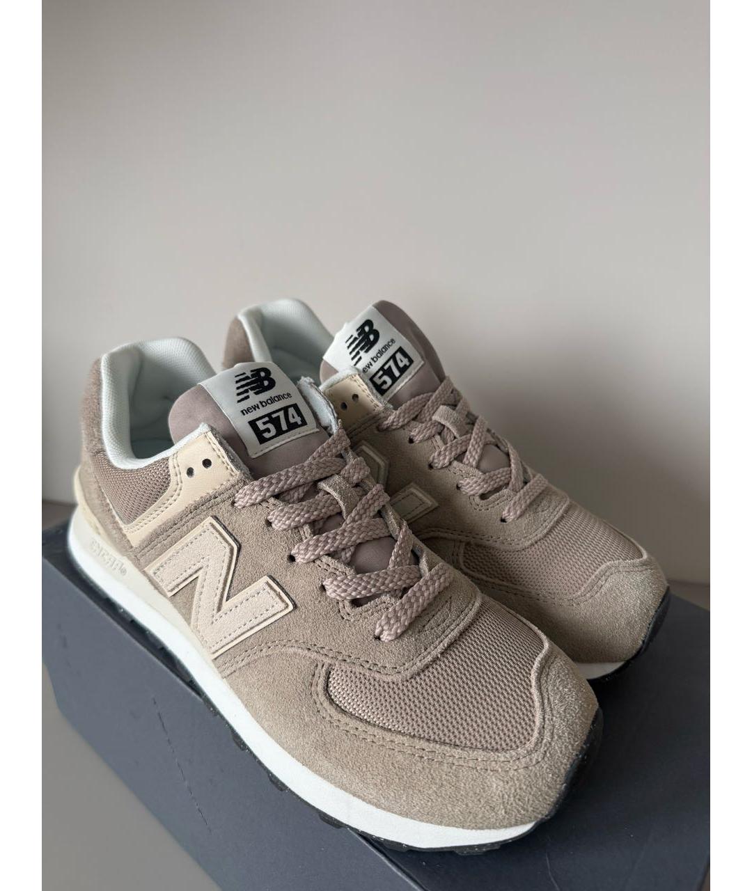 NEW BALANCE Бежевые замшевые кроссовки, фото 3