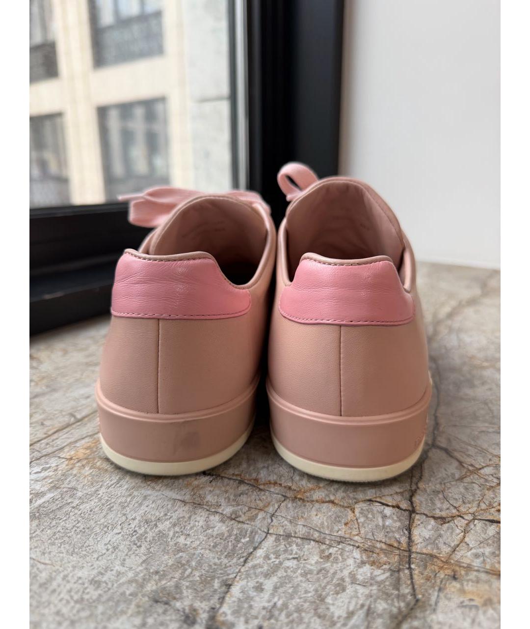 PRADA Розовые кожаные кроссовки, фото 4