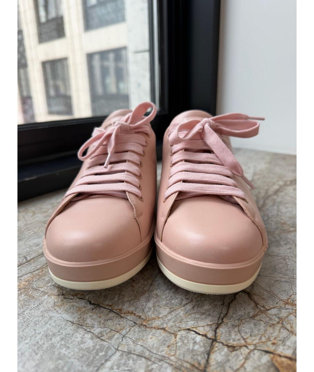 PRADA Розовые кожаные кроссовки, фото 2