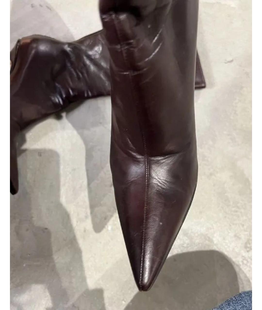 JIMMY CHOO Бордовые кожаные ботильоны, фото 2