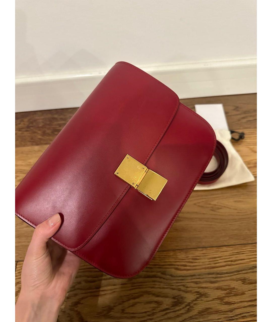 CELINE Красная кожаная сумка через плечо, фото 4