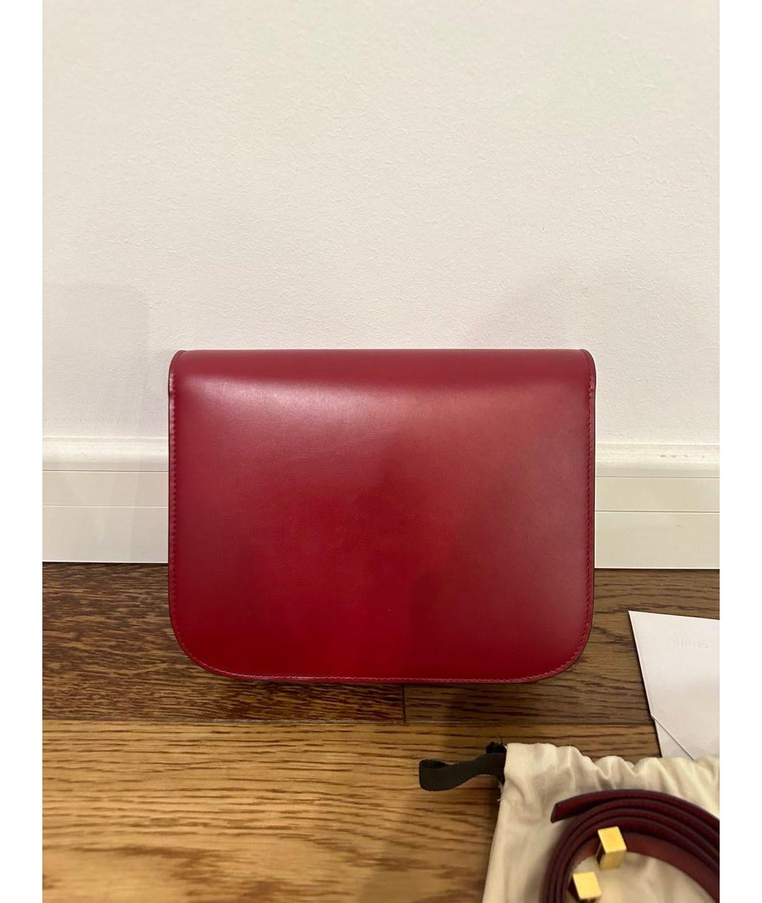CELINE Красная кожаная сумка через плечо, фото 3