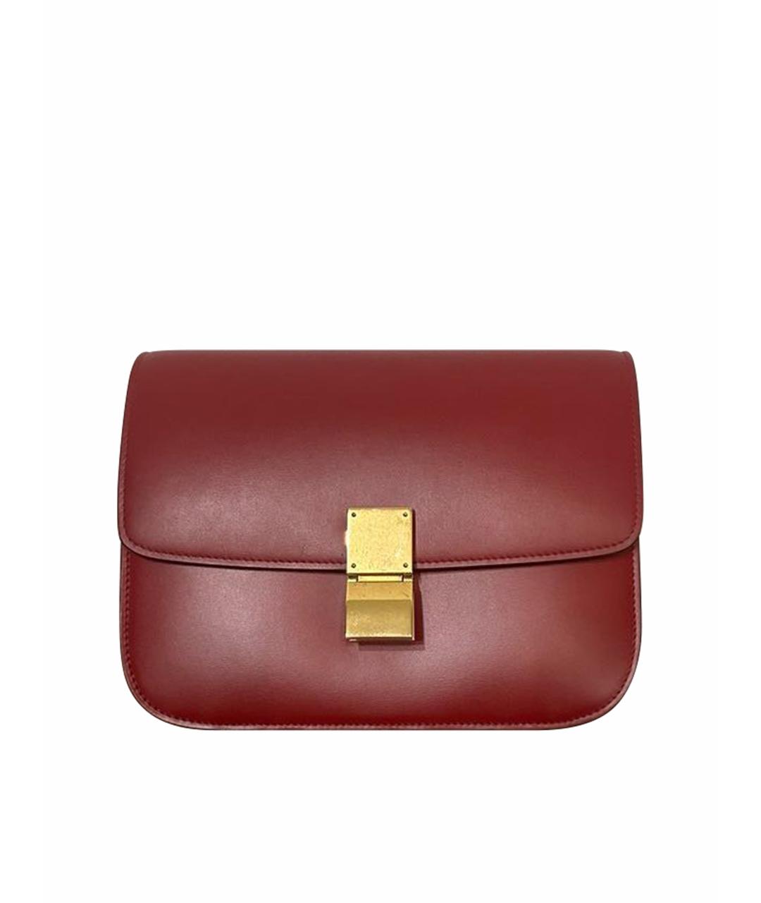 CELINE Красная кожаная сумка через плечо, фото 1