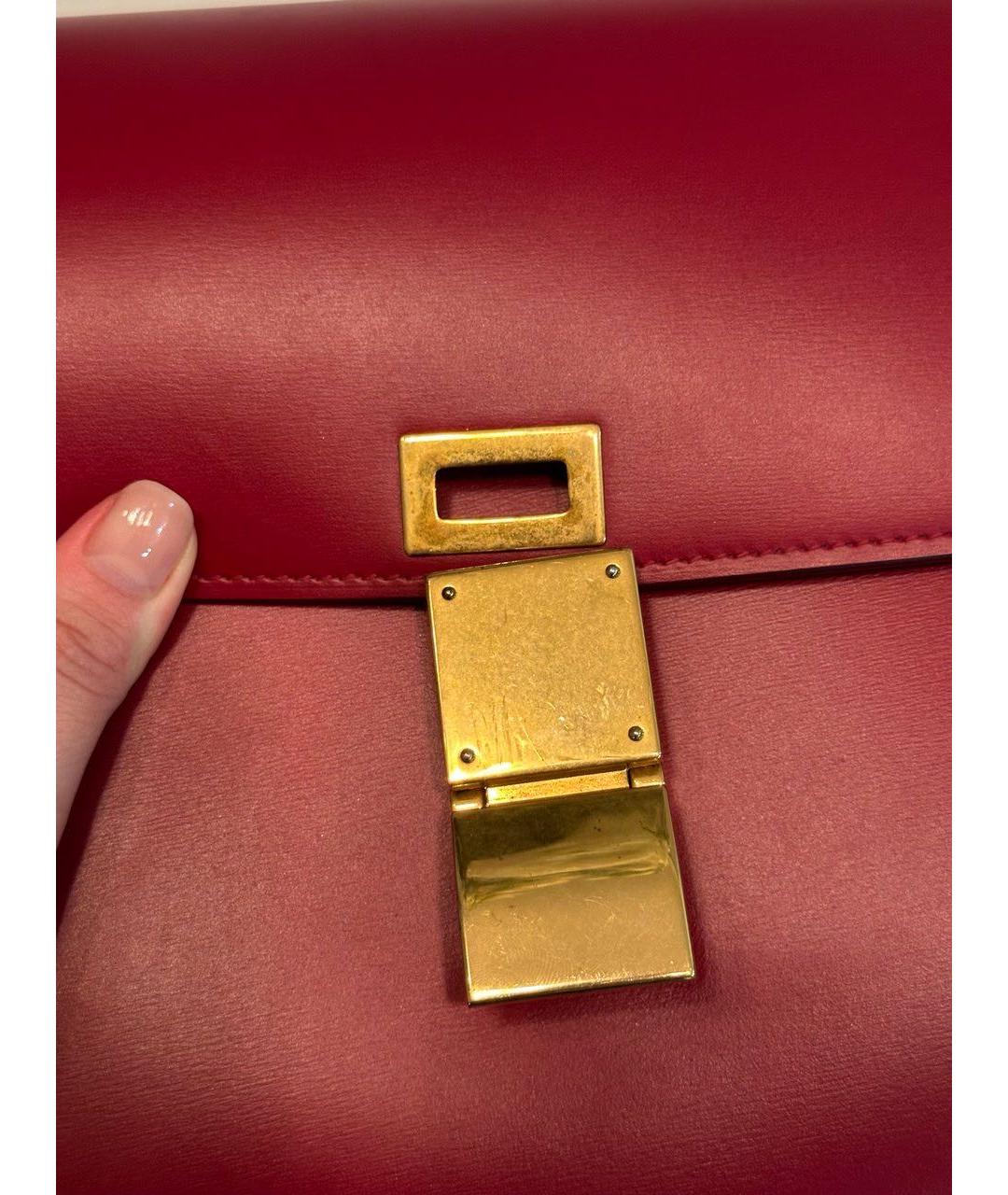 CELINE Красная кожаная сумка через плечо, фото 5