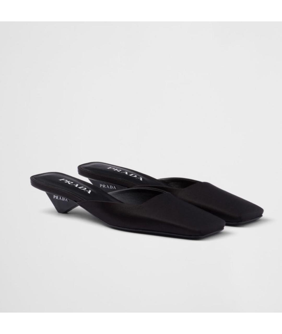 PRADA Черные текстильные мюли, фото 2