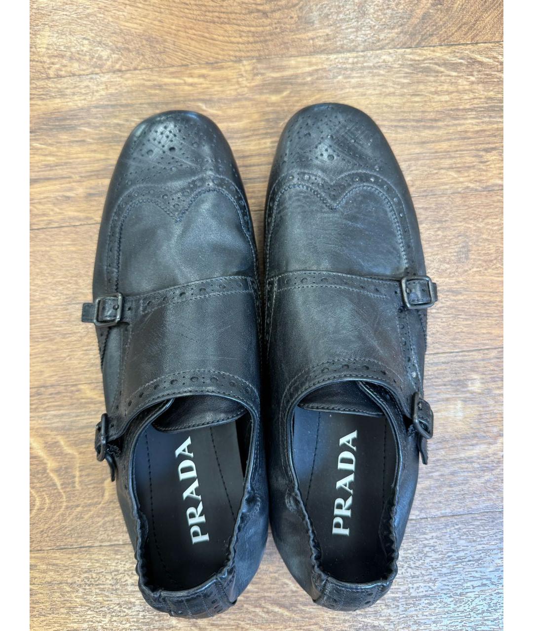 PRADA Черные кожаные лоферы, фото 3