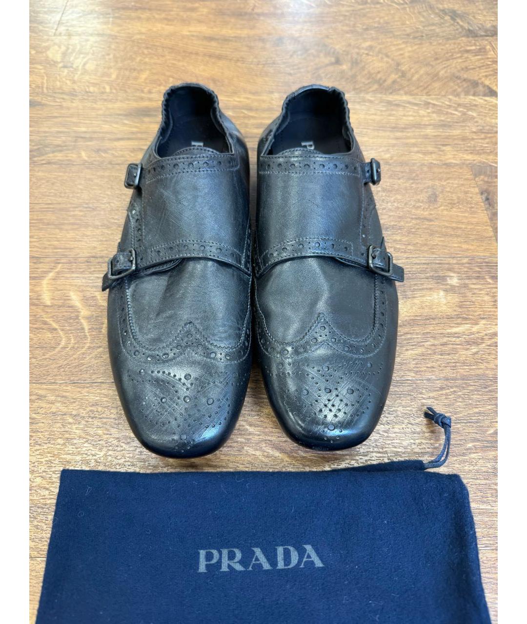 PRADA Черные кожаные лоферы, фото 2