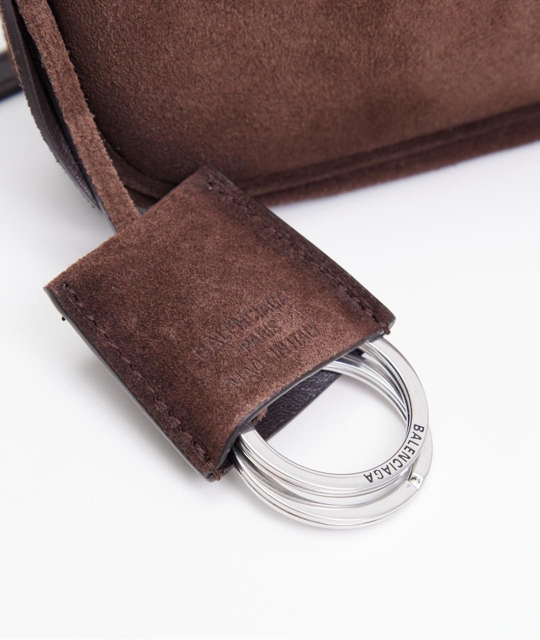 BALENCIAGA Коричневая замшевая сумка через плечо, фото 8