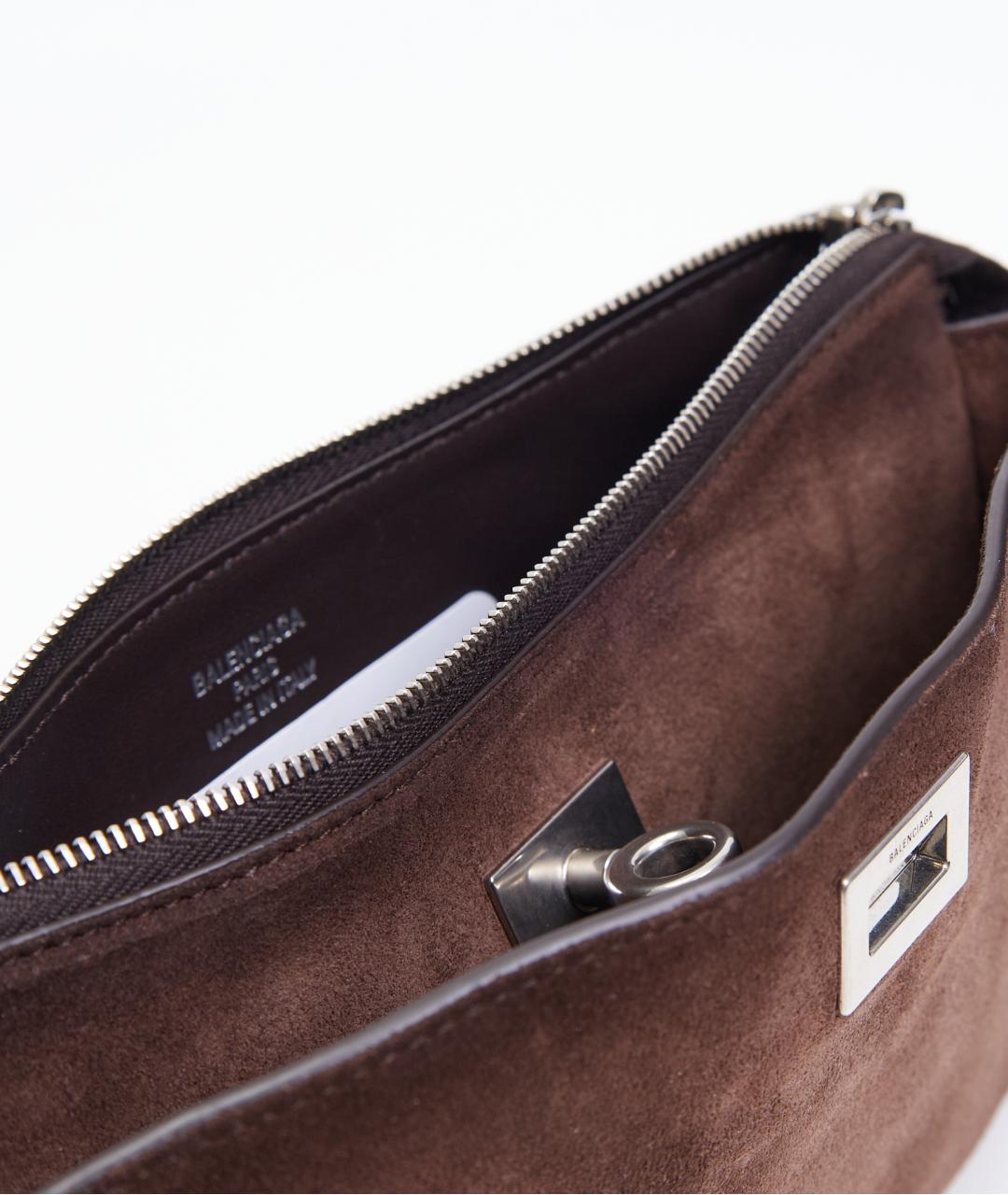 BALENCIAGA Коричневая замшевая сумка через плечо, фото 7