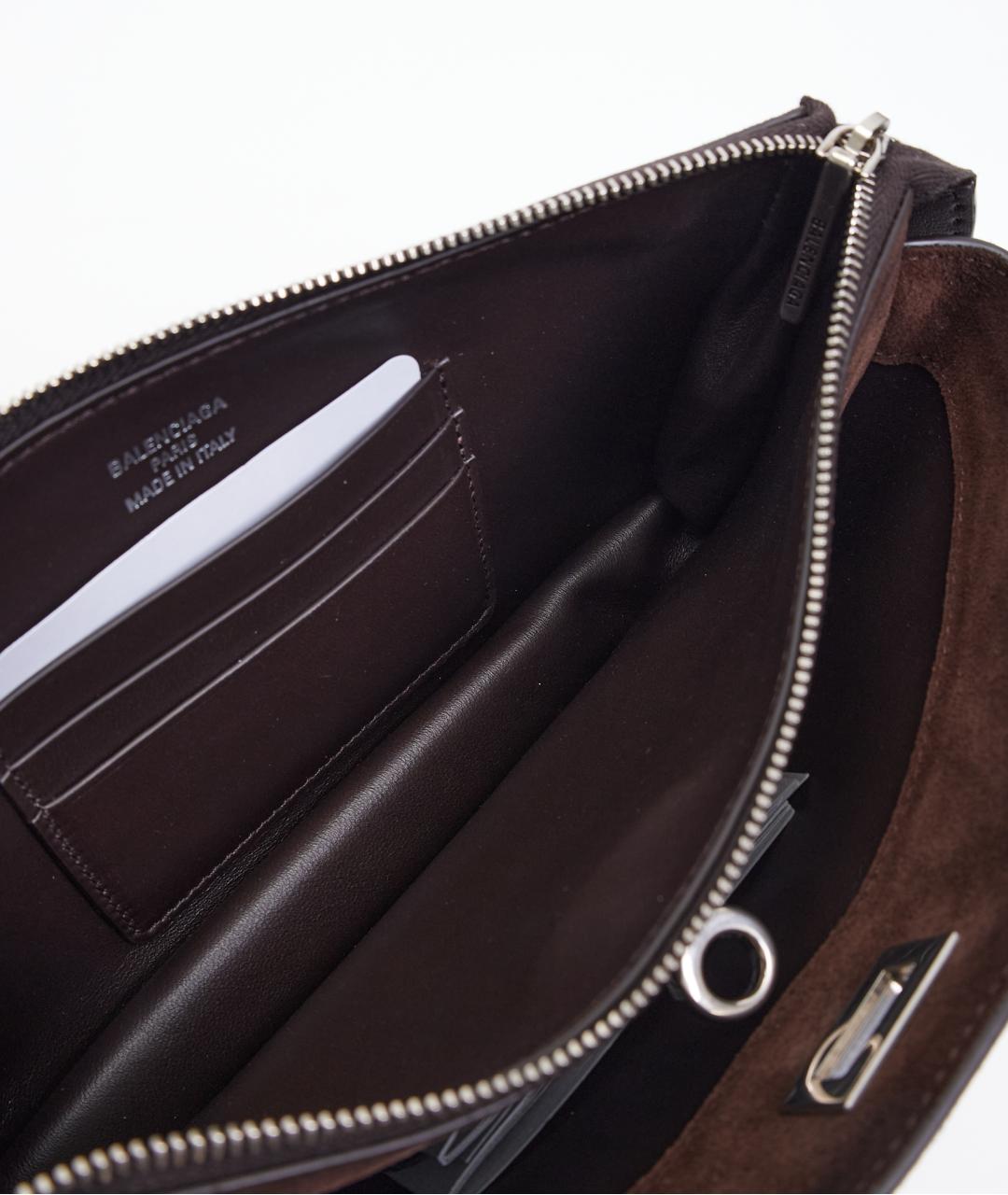 BALENCIAGA Коричневая замшевая сумка через плечо, фото 6