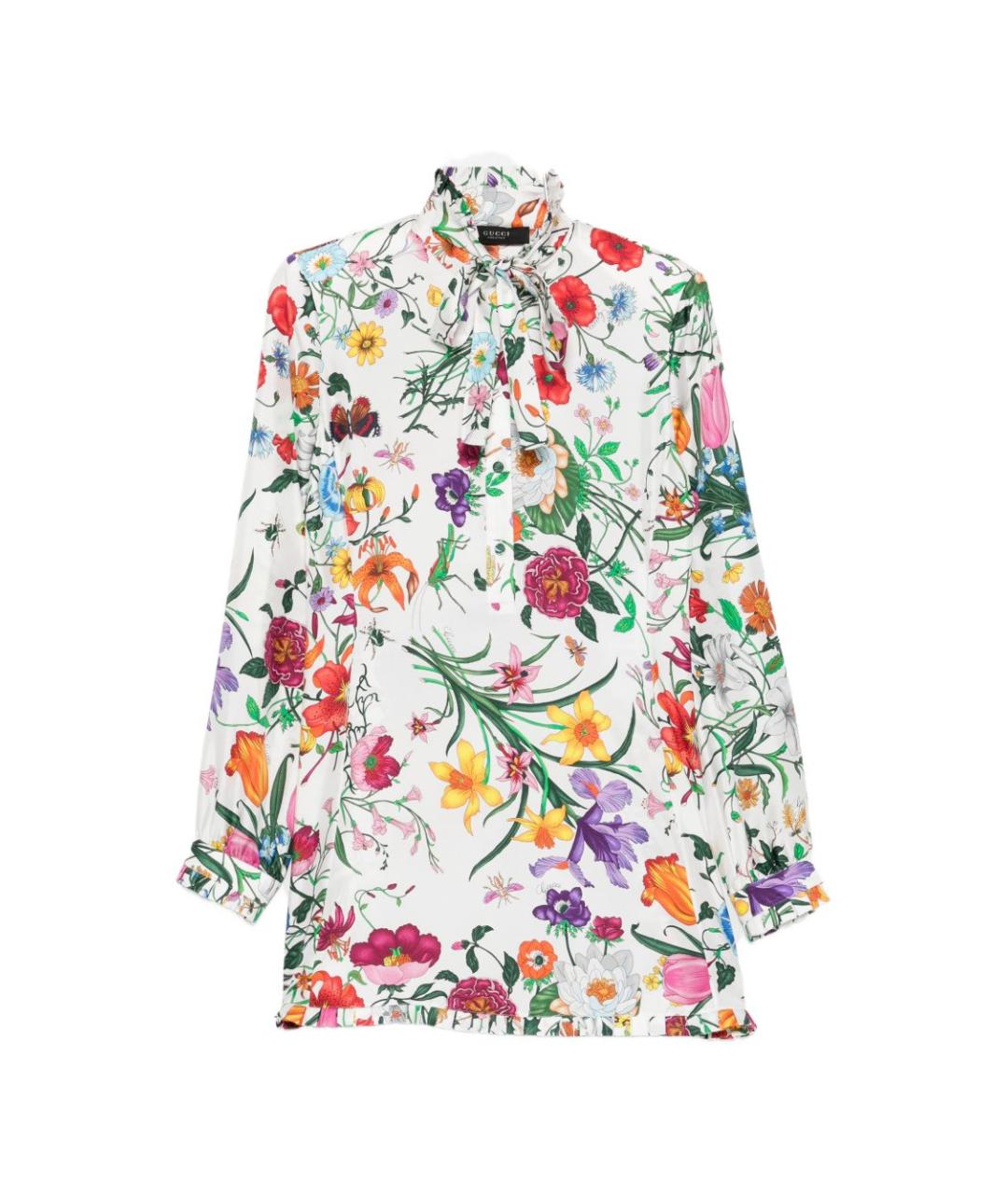 GUCCI Мульти шелковое повседневное платье, фото 1