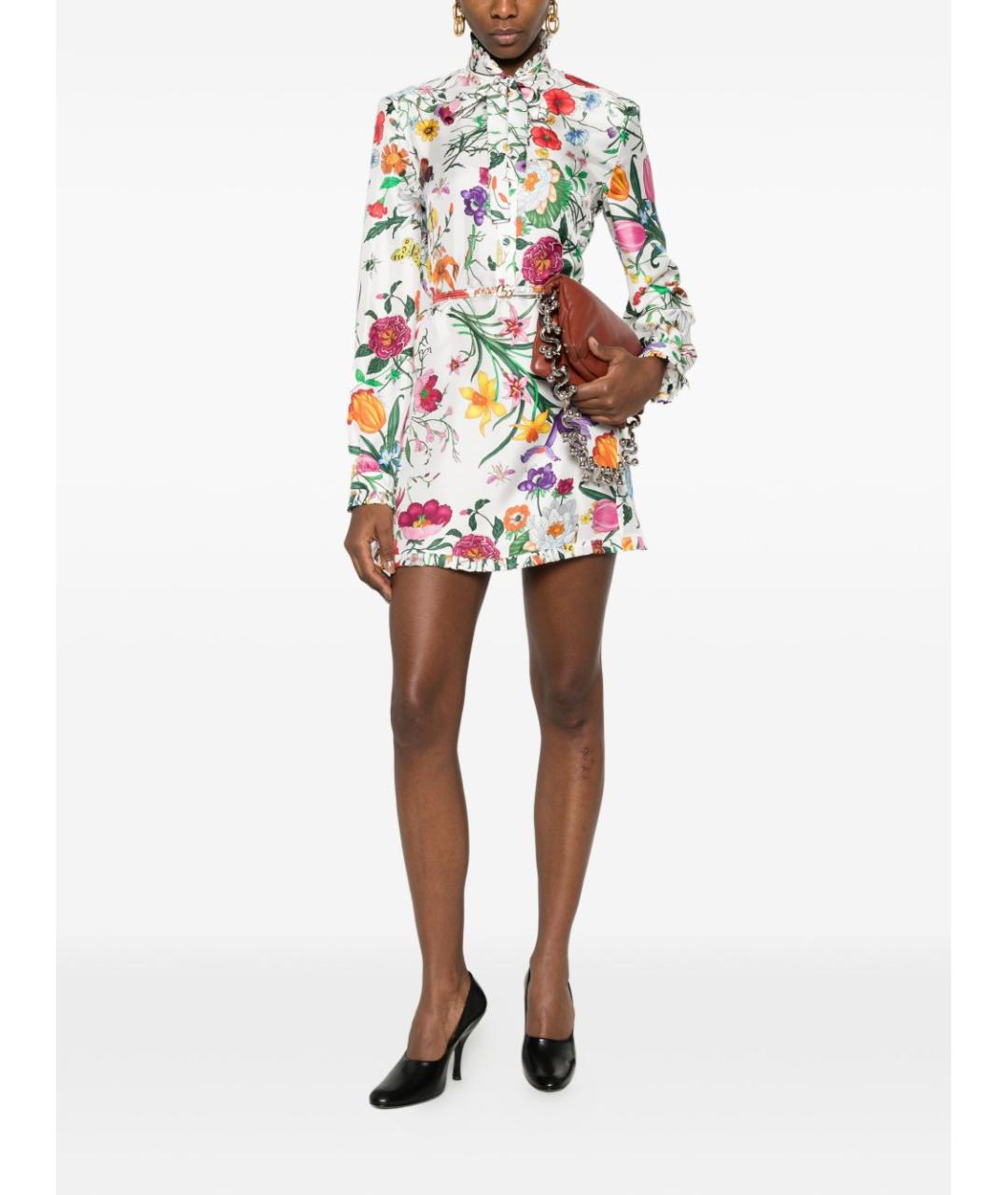 GUCCI Мульти шелковое повседневное платье, фото 3