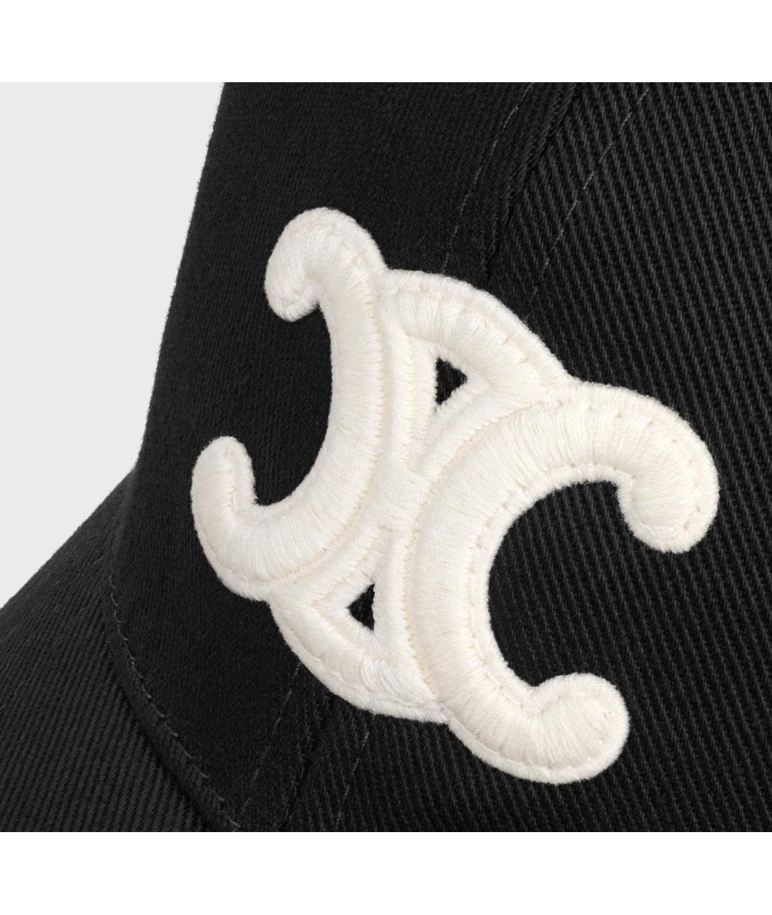 CELINE Черная хлопковая кепка, фото 2