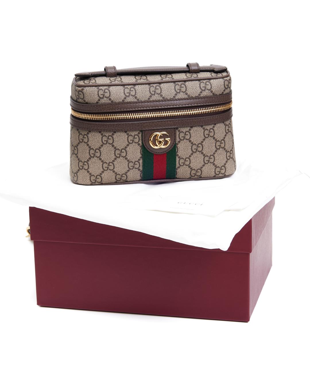 GUCCI Коричневая кожаная сумка через плечо, фото 4