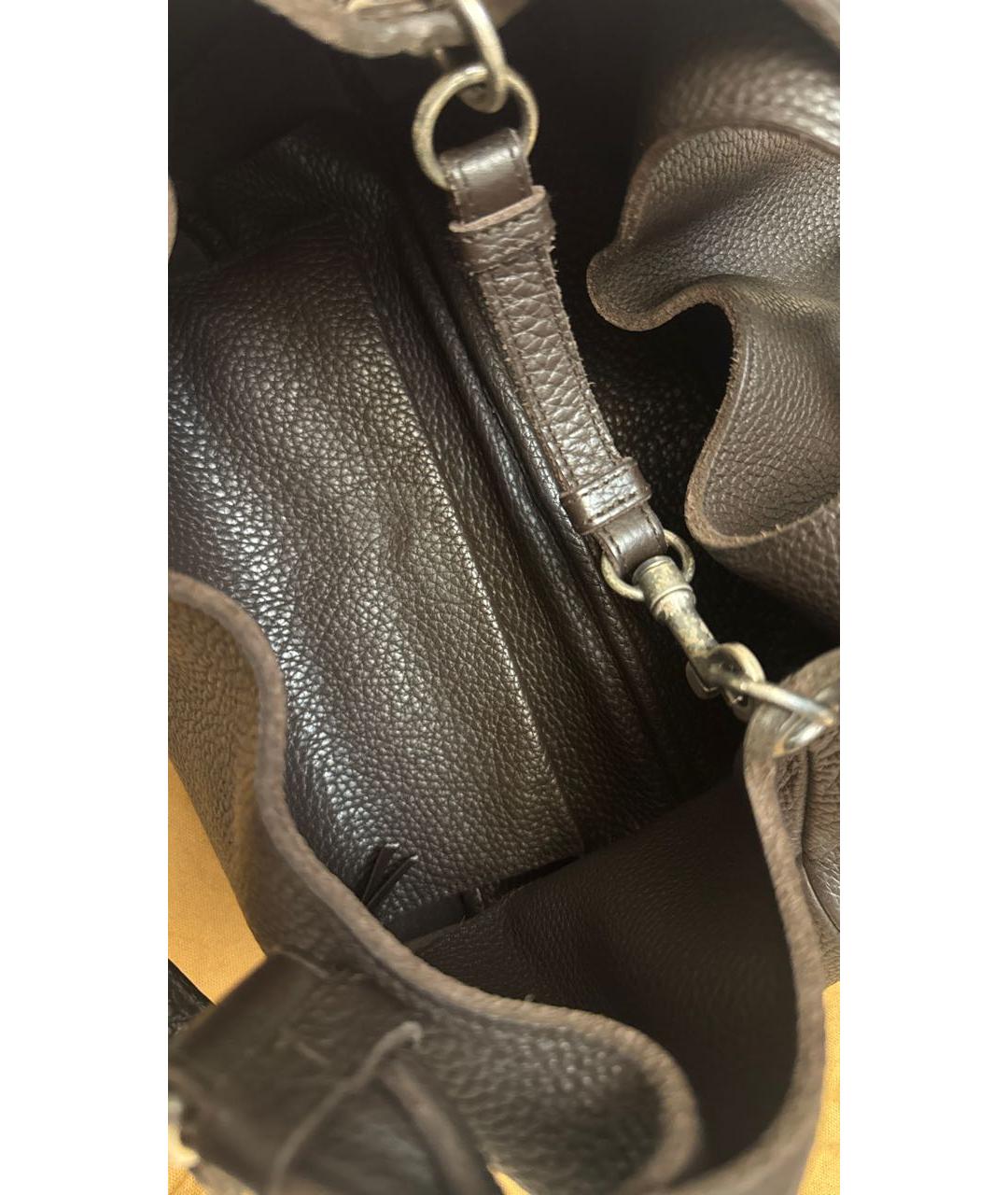 BOTTEGA VENETA Коричневая кожаная сумка тоут, фото 8