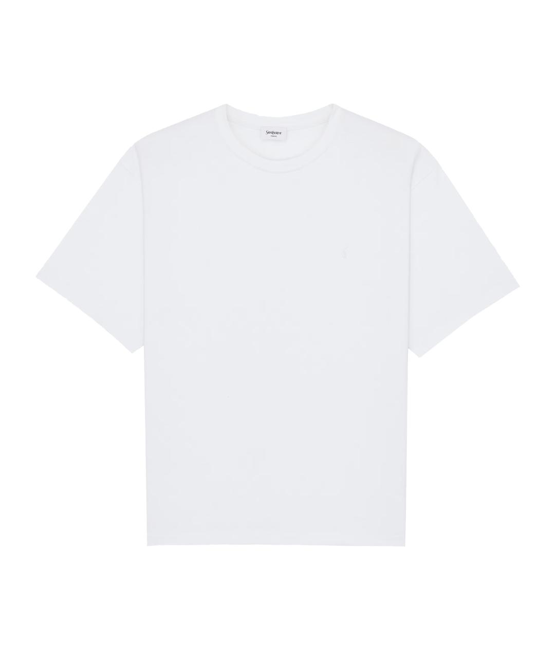 SAINT LAURENT Белая хлопковая футболка, фото 1