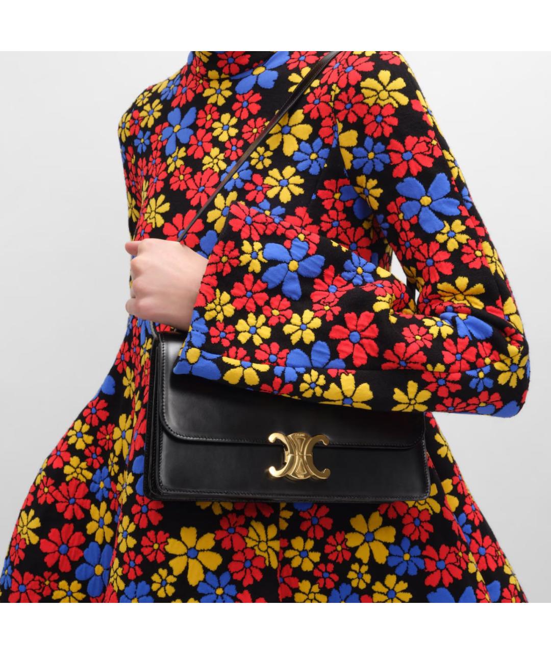 CELINE Черная кожаная сумка через плечо, фото 3