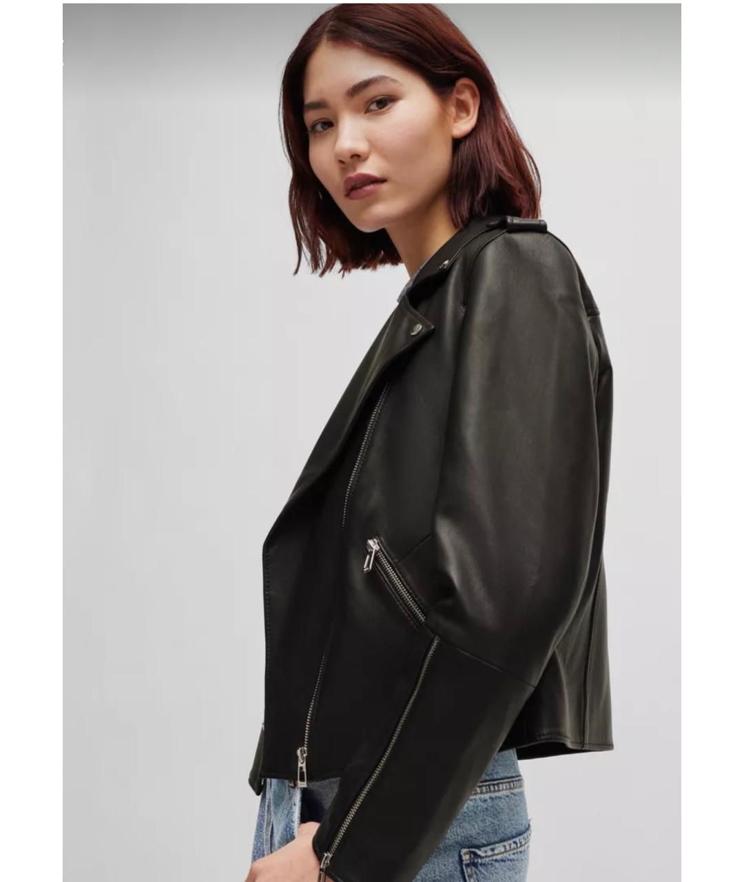 HUGO Черная кожаная куртка, фото 5