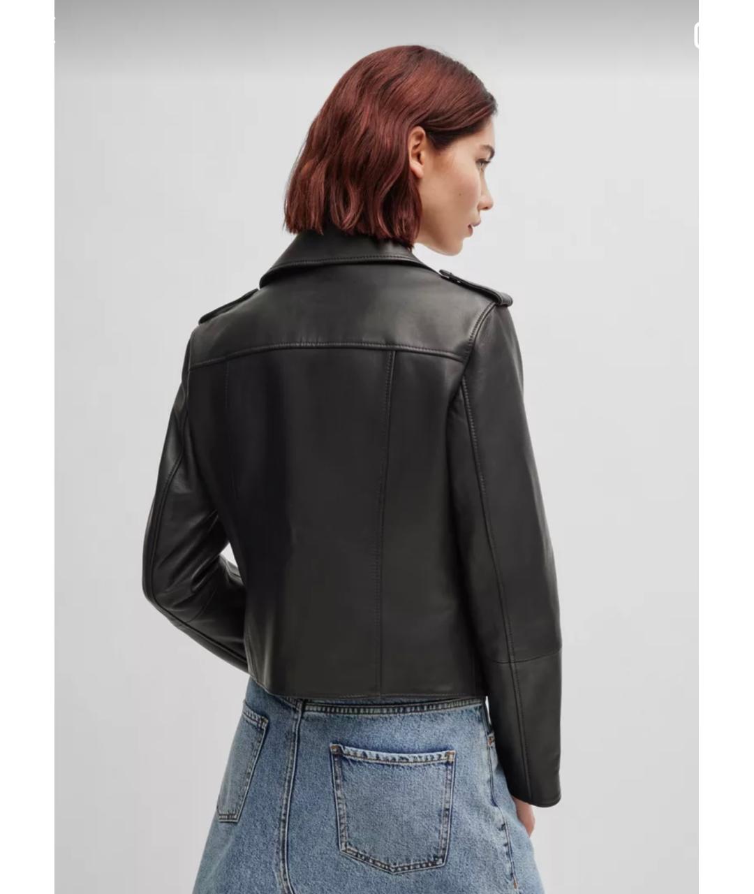 HUGO Черная кожаная куртка, фото 2