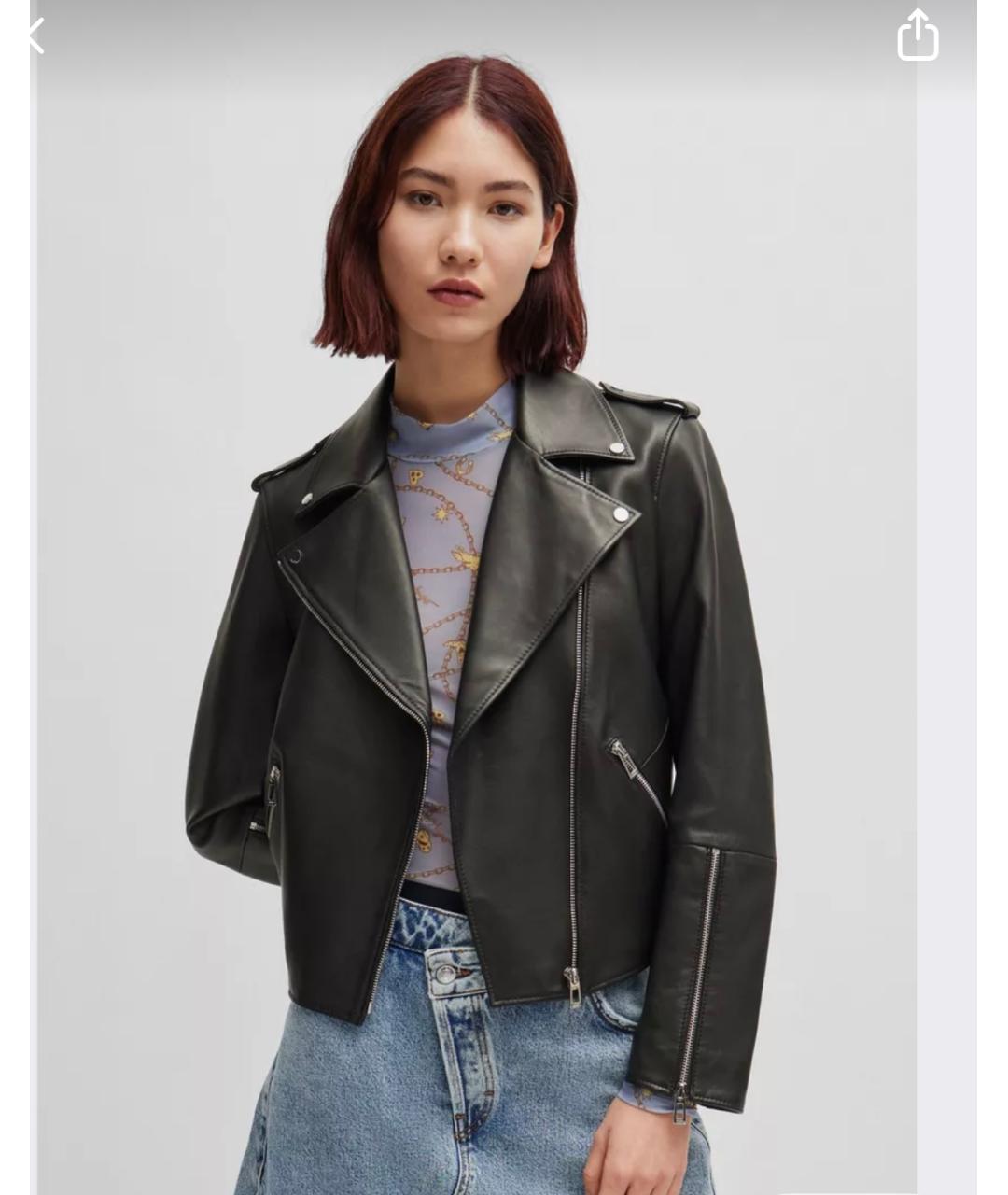 HUGO Черная кожаная куртка, фото 6