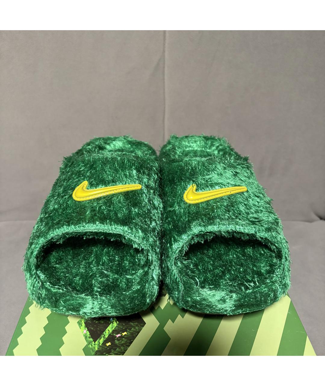 NIKE Зеленые шлепанцы, фото 6