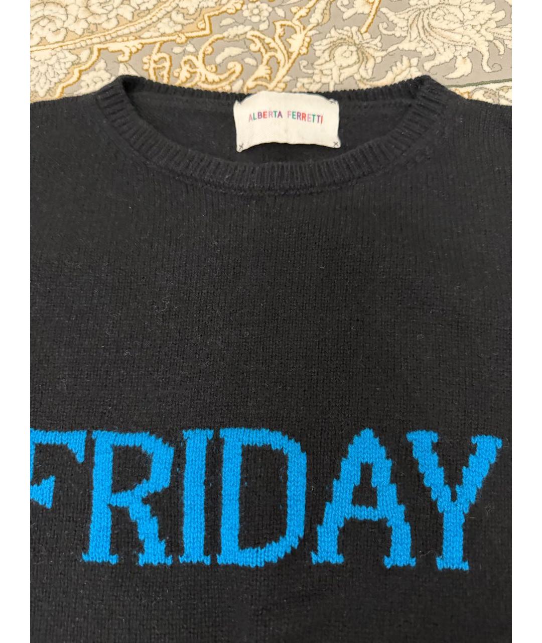 ALBERTA FERRETTI Черный шерстяной джемпер / свитер, фото 2