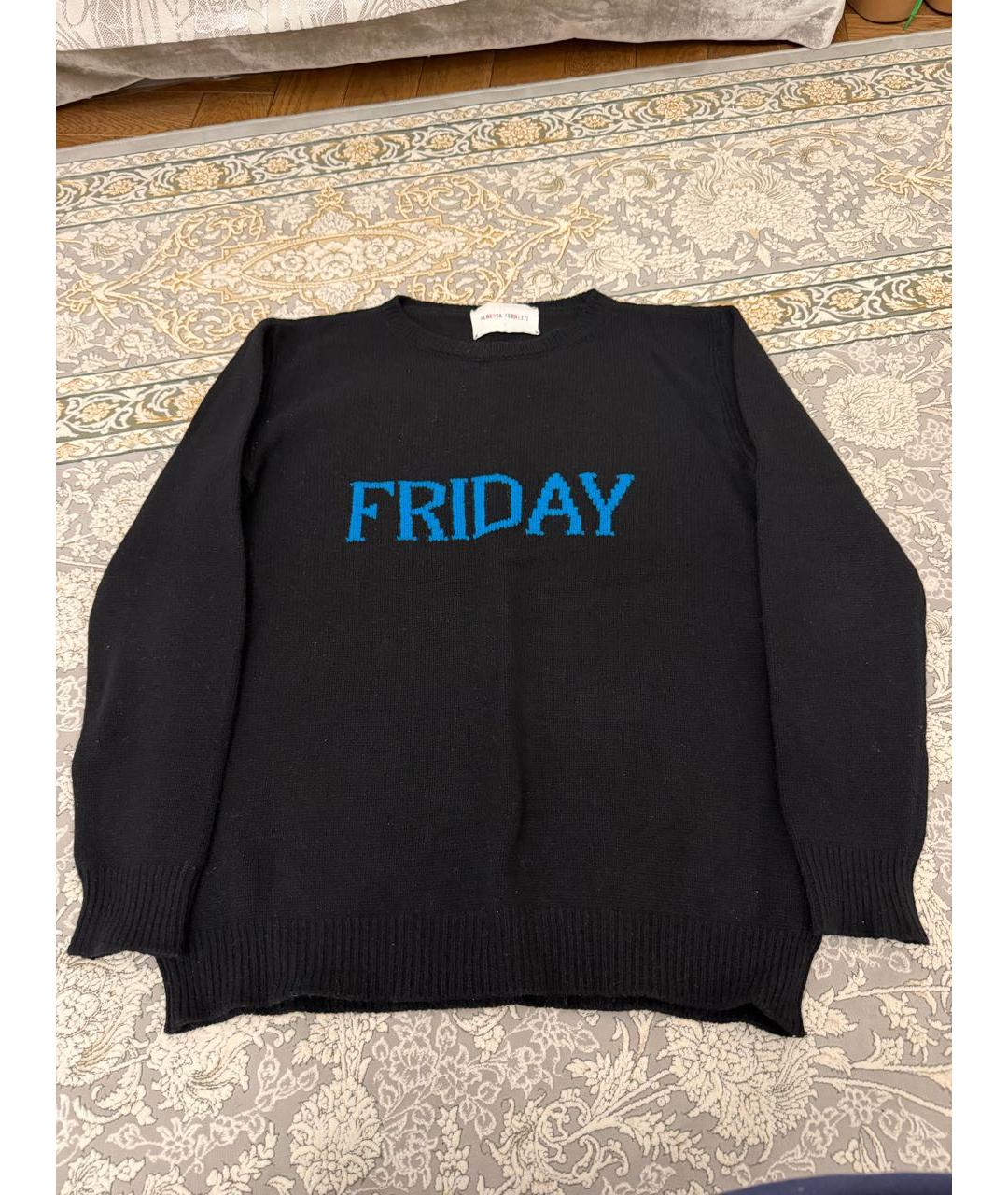 ALBERTA FERRETTI Черный шерстяной джемпер / свитер, фото 4