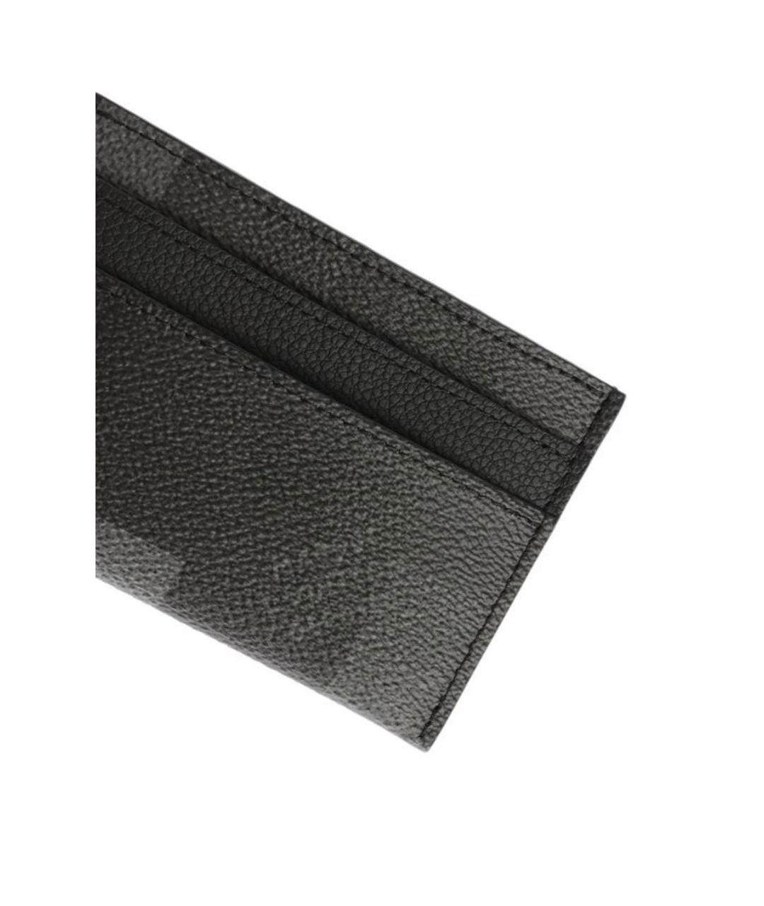 LOUIS VUITTON Антрацитовый кожаный кардхолдер, фото 4