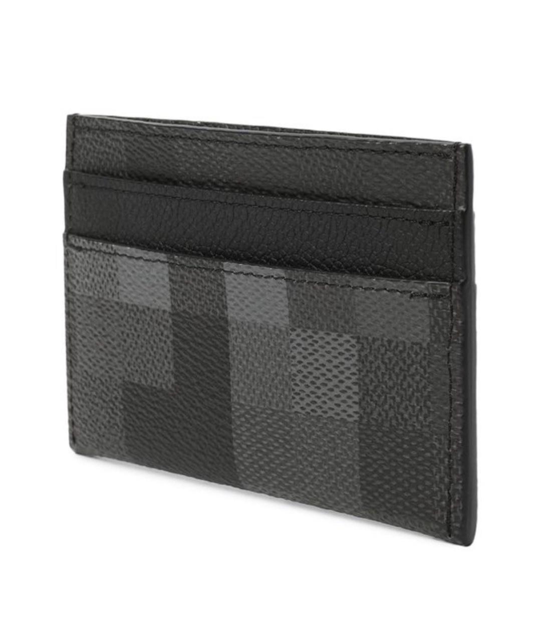 LOUIS VUITTON Антрацитовый кожаный кардхолдер, фото 2