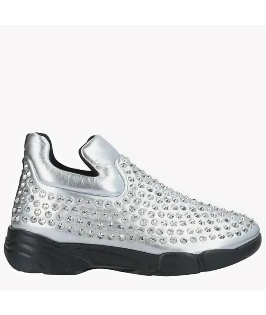 PINKO Серебряные кожаные слипоны, фото 7