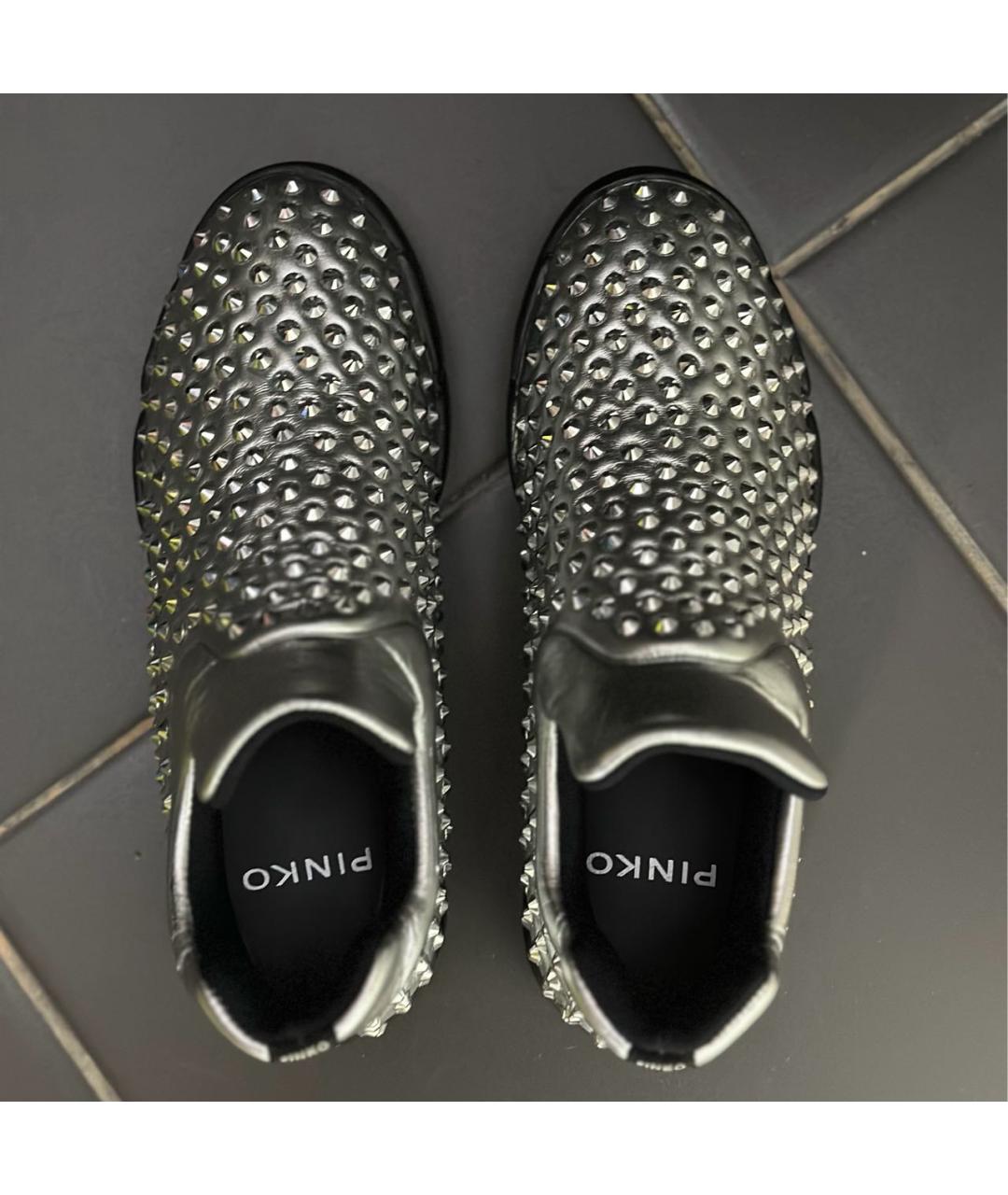 PINKO Серебряные кожаные слипоны, фото 3