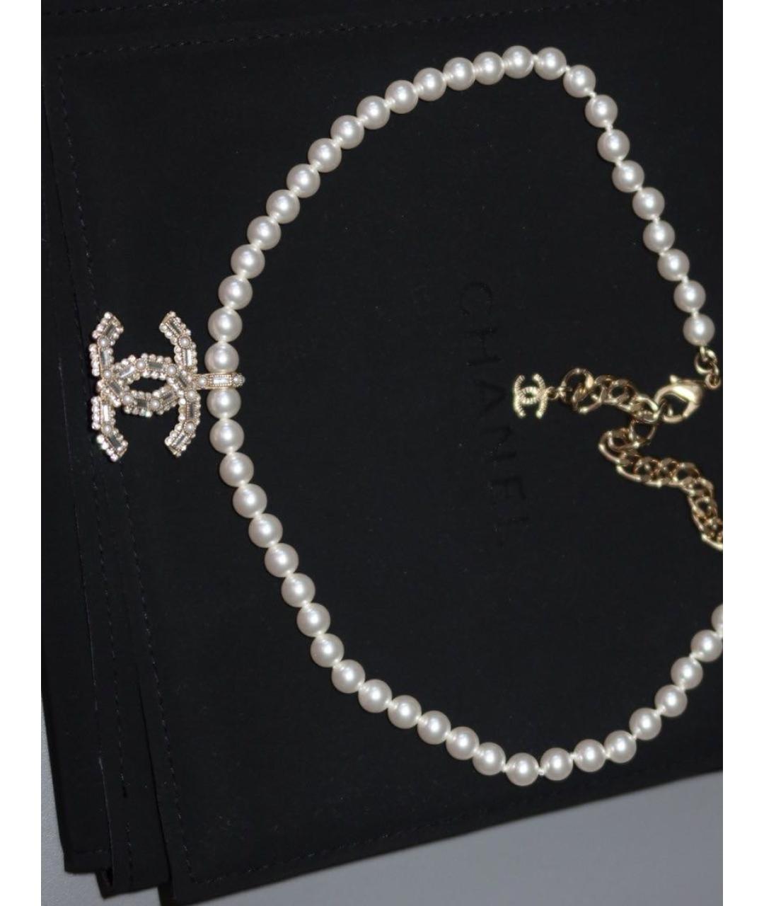 CHANEL Белое колье, фото 4