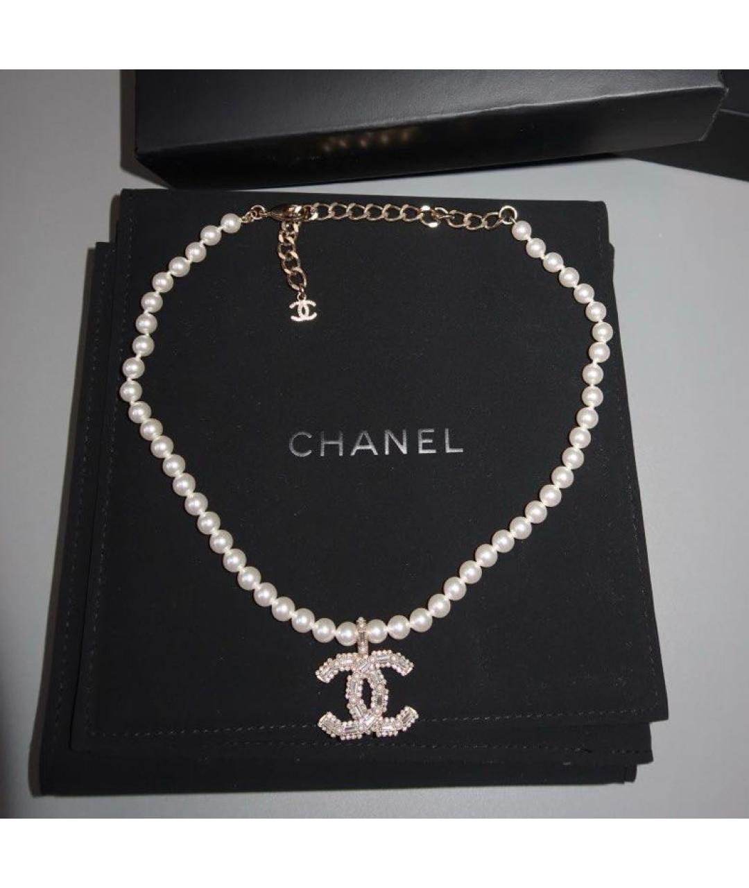 CHANEL Белое колье, фото 5