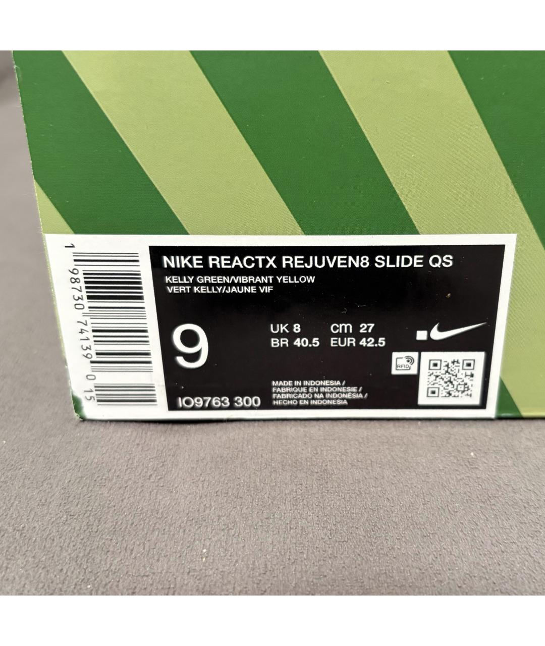 NIKE Зеленые шлепанцы, фото 9