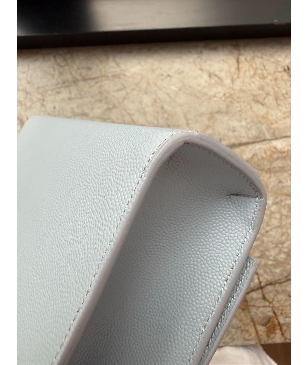 SAINT LAURENT Голубая кожаная сумка через плечо, фото 6