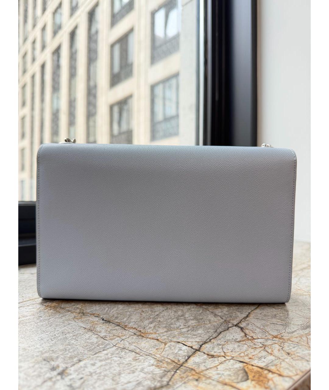 SAINT LAURENT Голубая кожаная сумка через плечо, фото 3