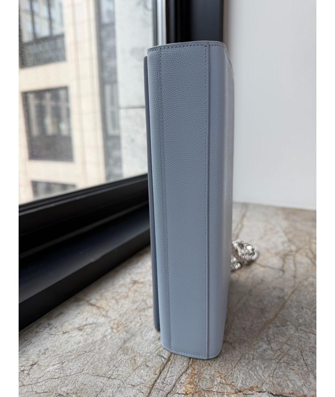 SAINT LAURENT Голубая кожаная сумка через плечо, фото 5