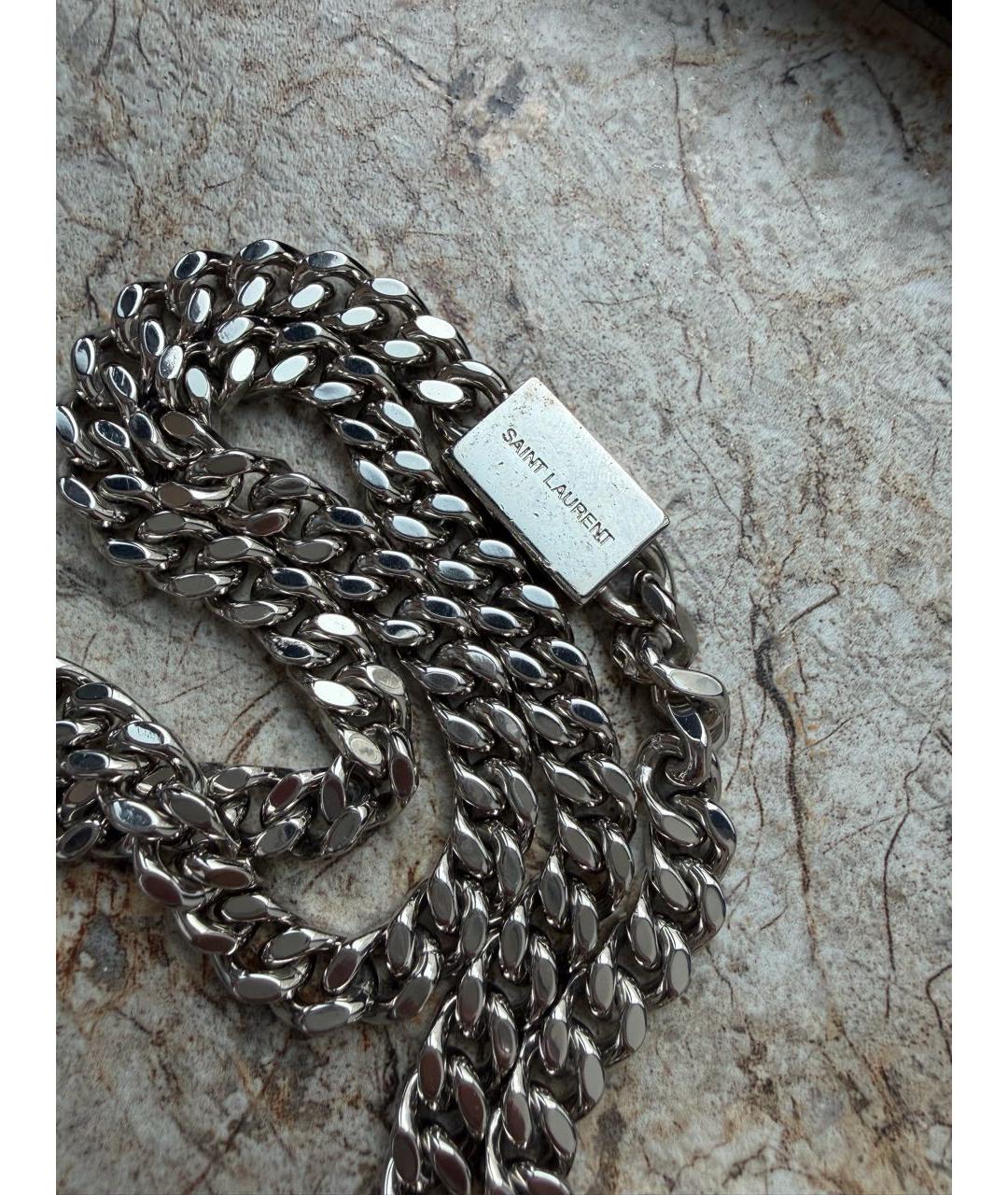 SAINT LAURENT Голубая кожаная сумка через плечо, фото 8