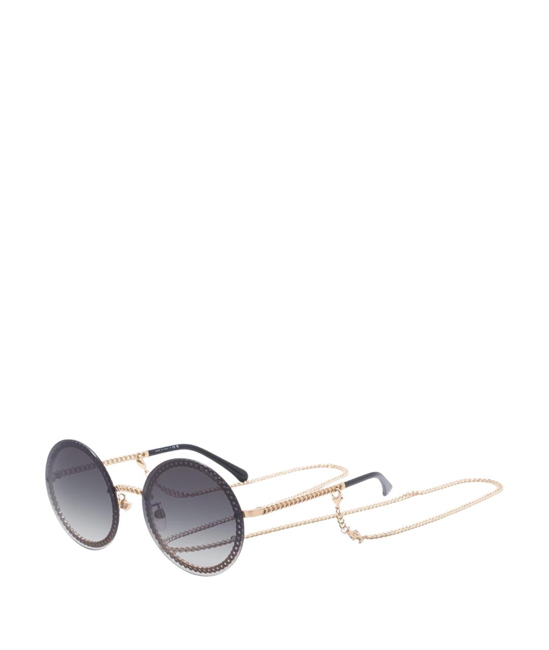 CHANEL Черные металлические солнцезащитные очки, фото 1