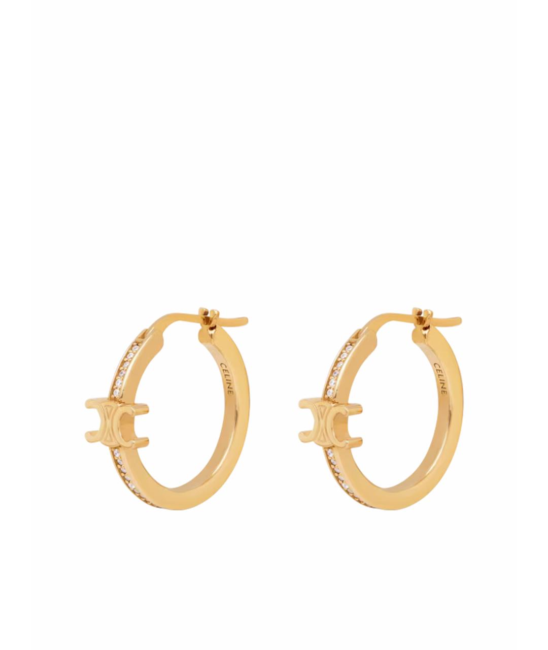 CELINE Золотые латунные серьги, фото 1