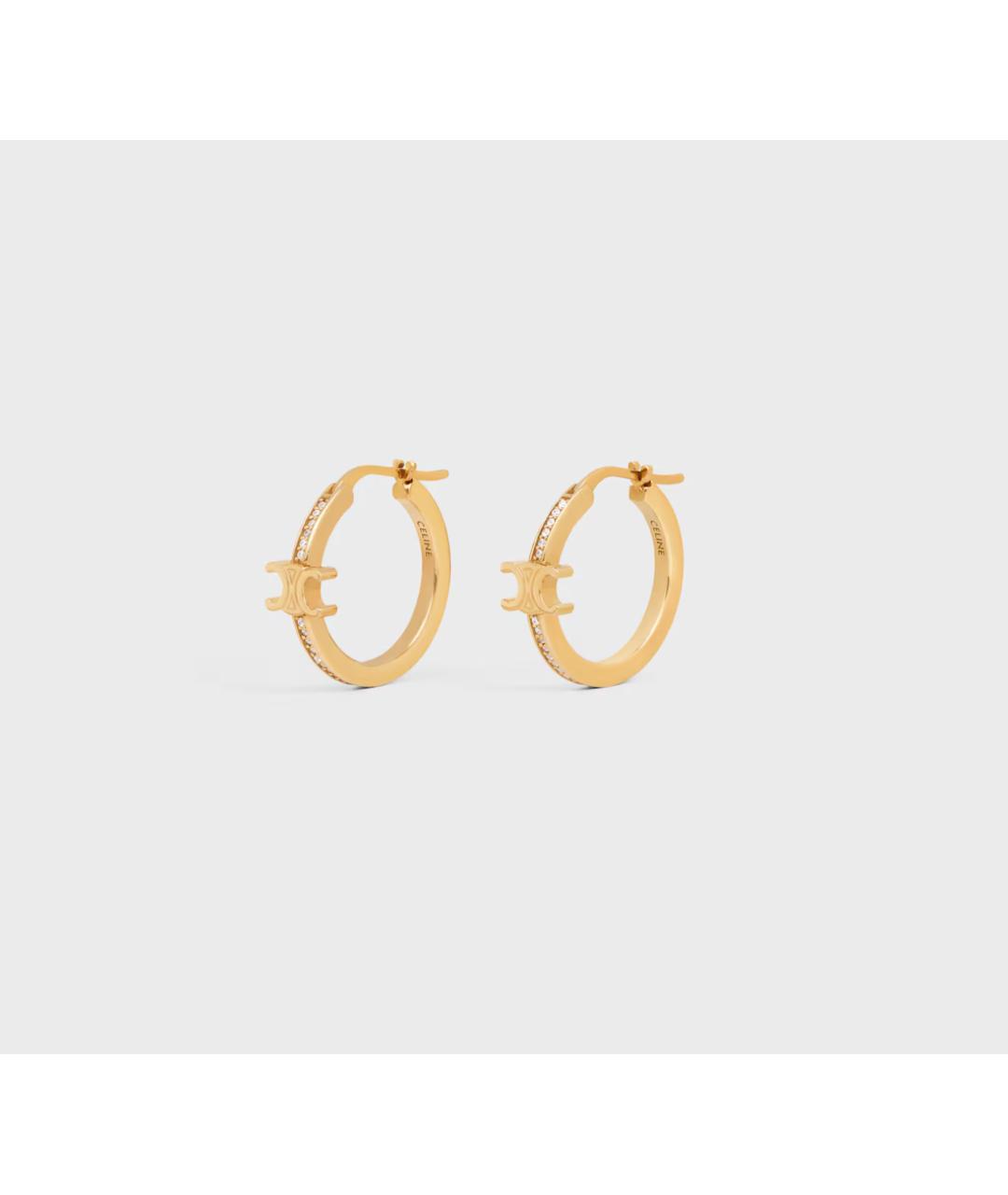 CELINE Золотые латунные серьги, фото 4