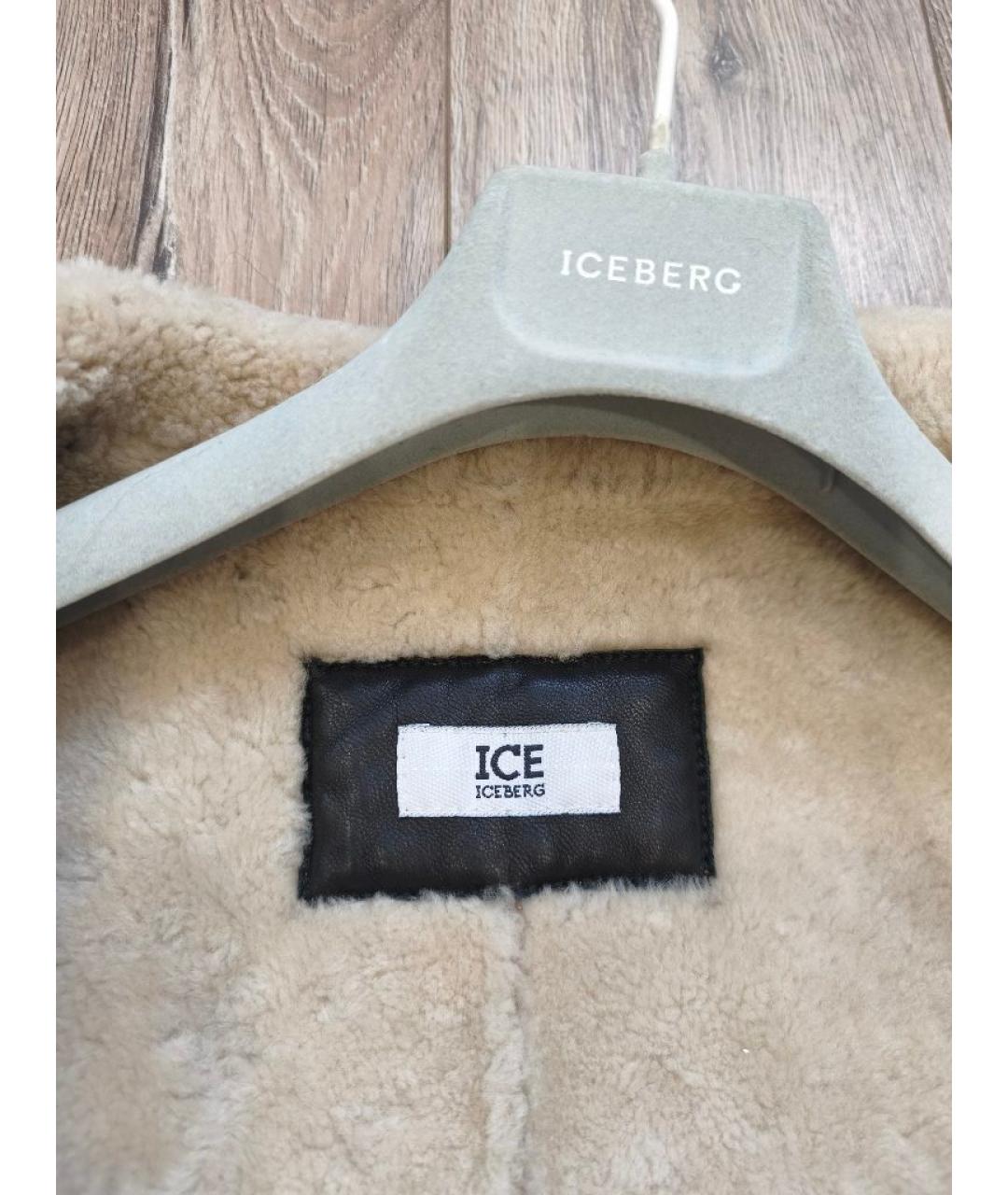 ICEBERG Коричневая кожаная дубленка, фото 3