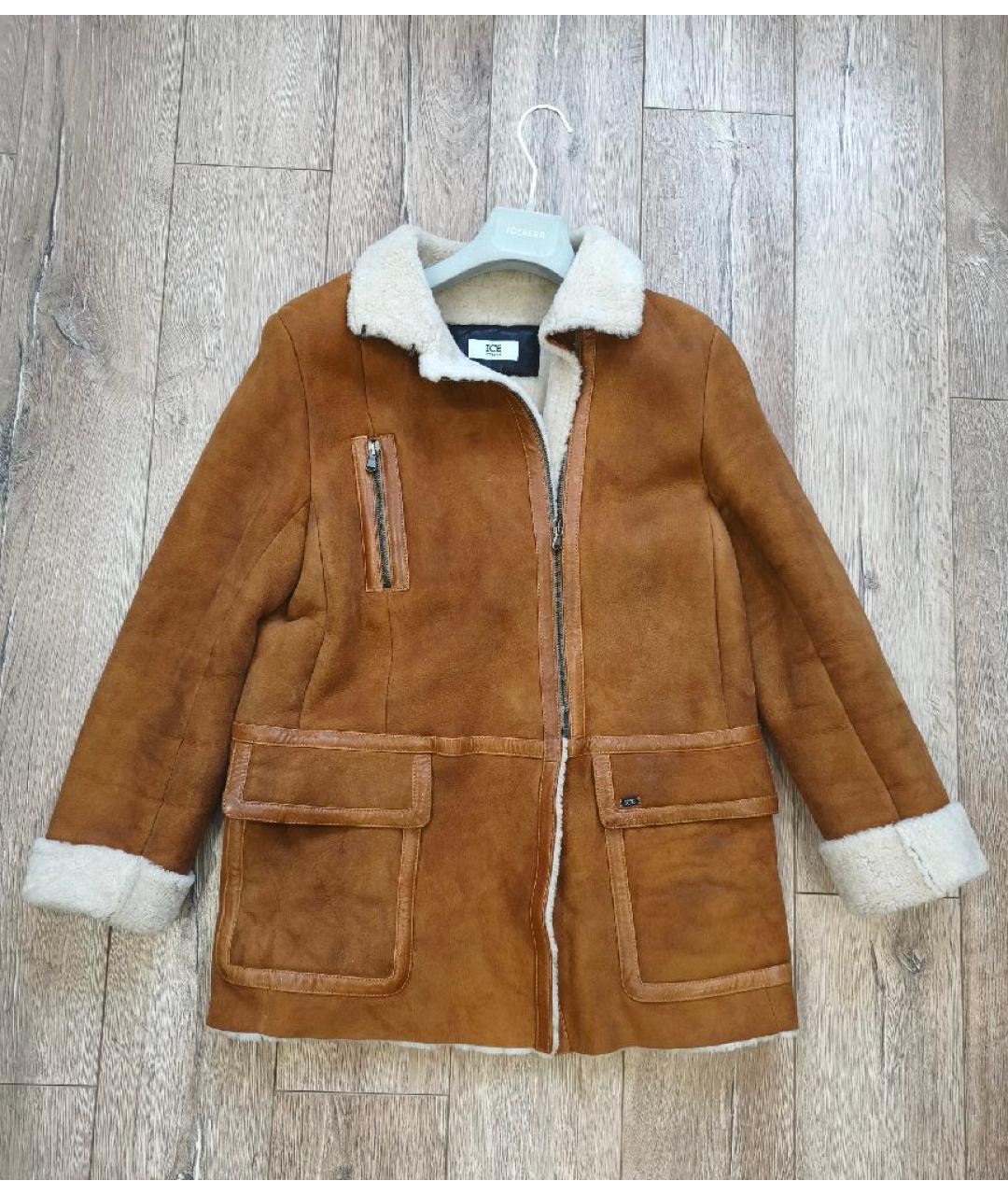 ICEBERG Коричневая кожаная дубленка, фото 10