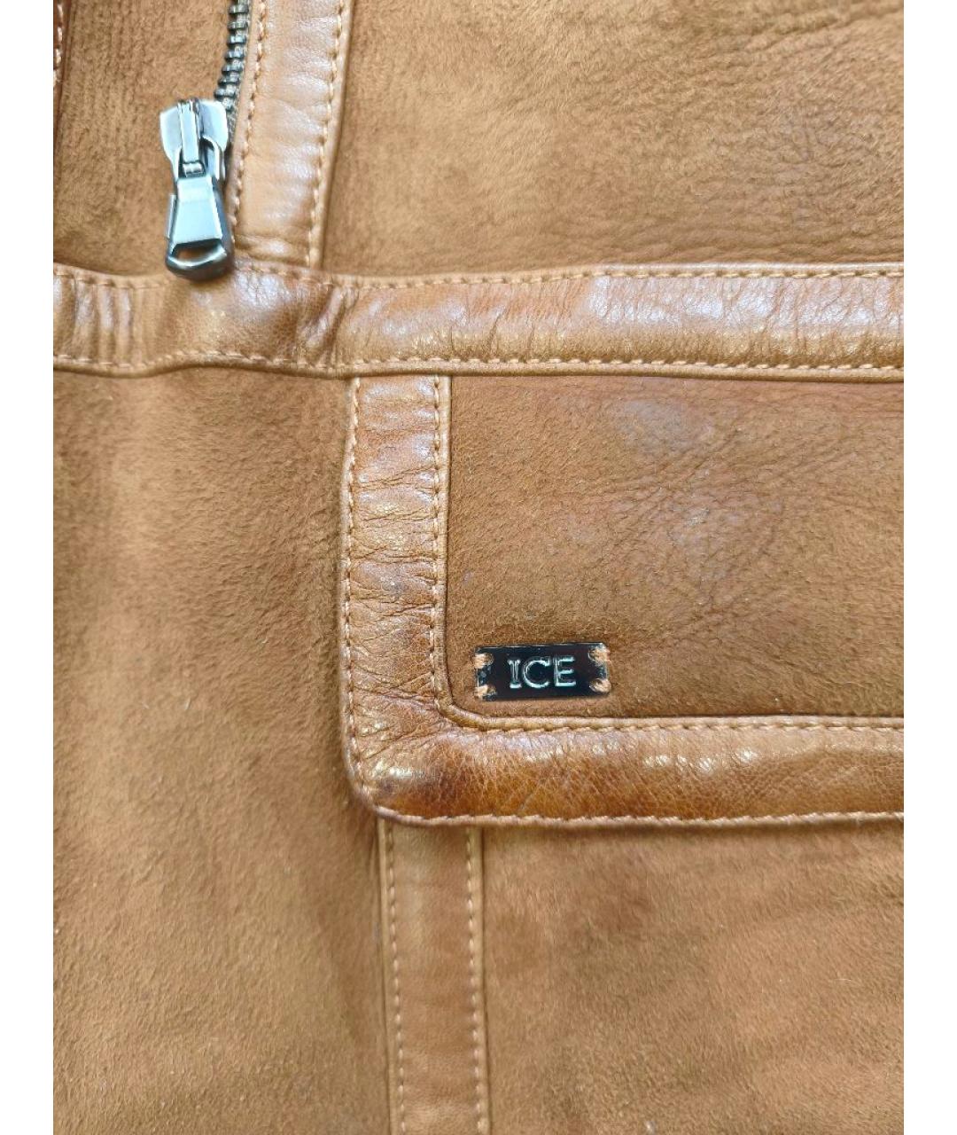 ICEBERG Коричневая кожаная дубленка, фото 6