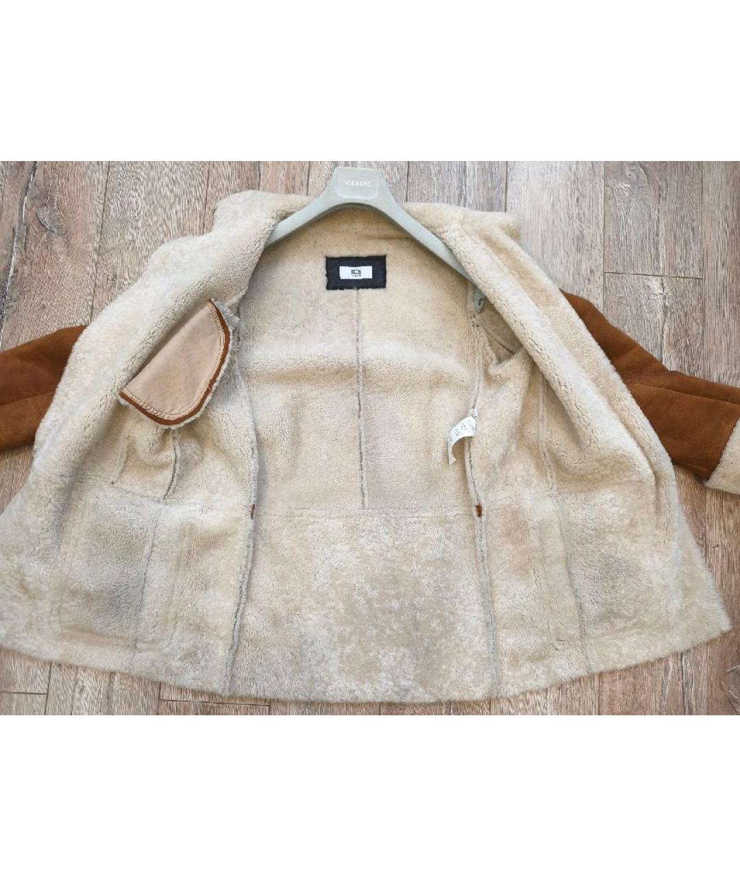 ICEBERG Коричневая кожаная дубленка, фото 9