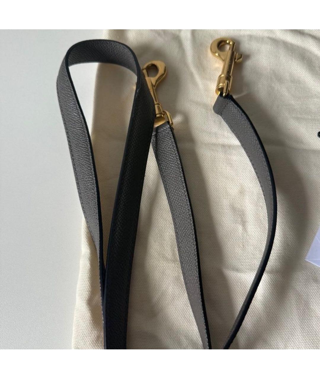 CELINE Антрацитовая кожаная сумка с короткими ручками, фото 5