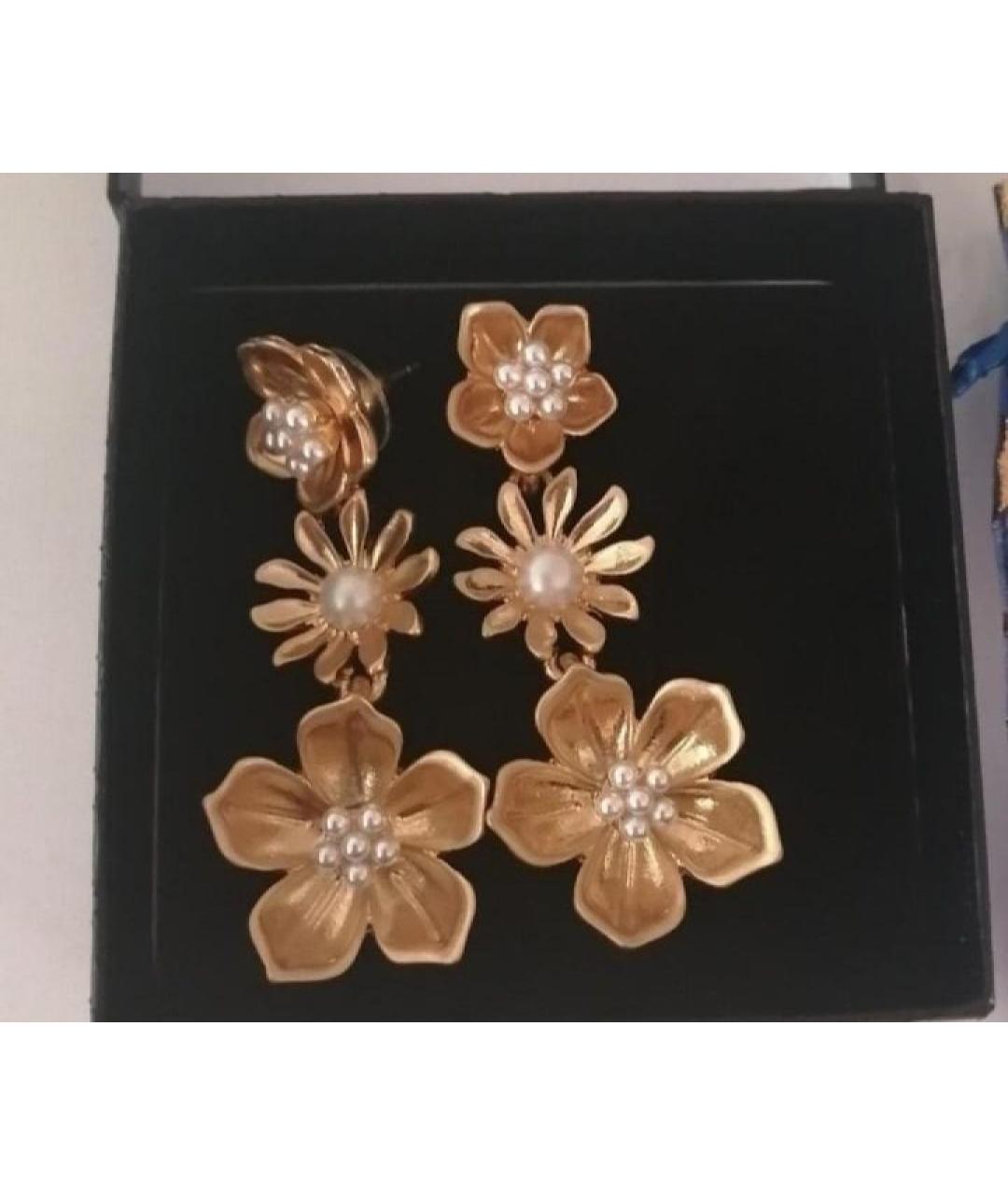 OSCAR DE LA RENTA Золотые позолоченные серьги, фото 3